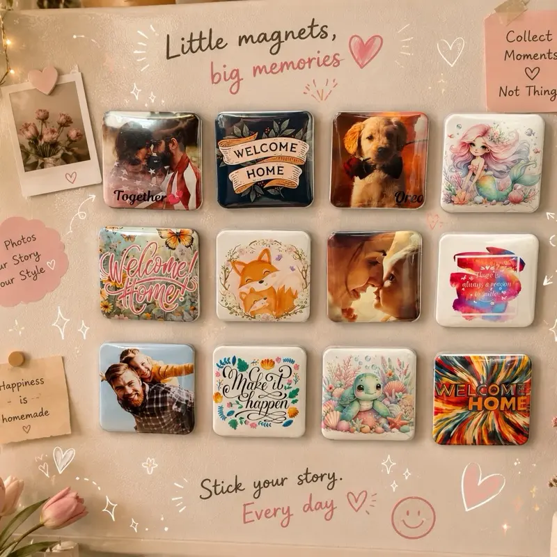 Custom Square Photo Magnets 2x2, Personalized Fridge Magnets, Picture Magnets, Photo Gift, Custom Magnet Prints, Family Pet Baby Magnet