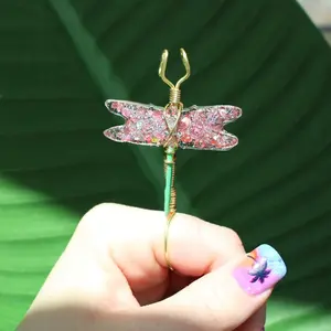 Pink Sequin Dragonfly Ring