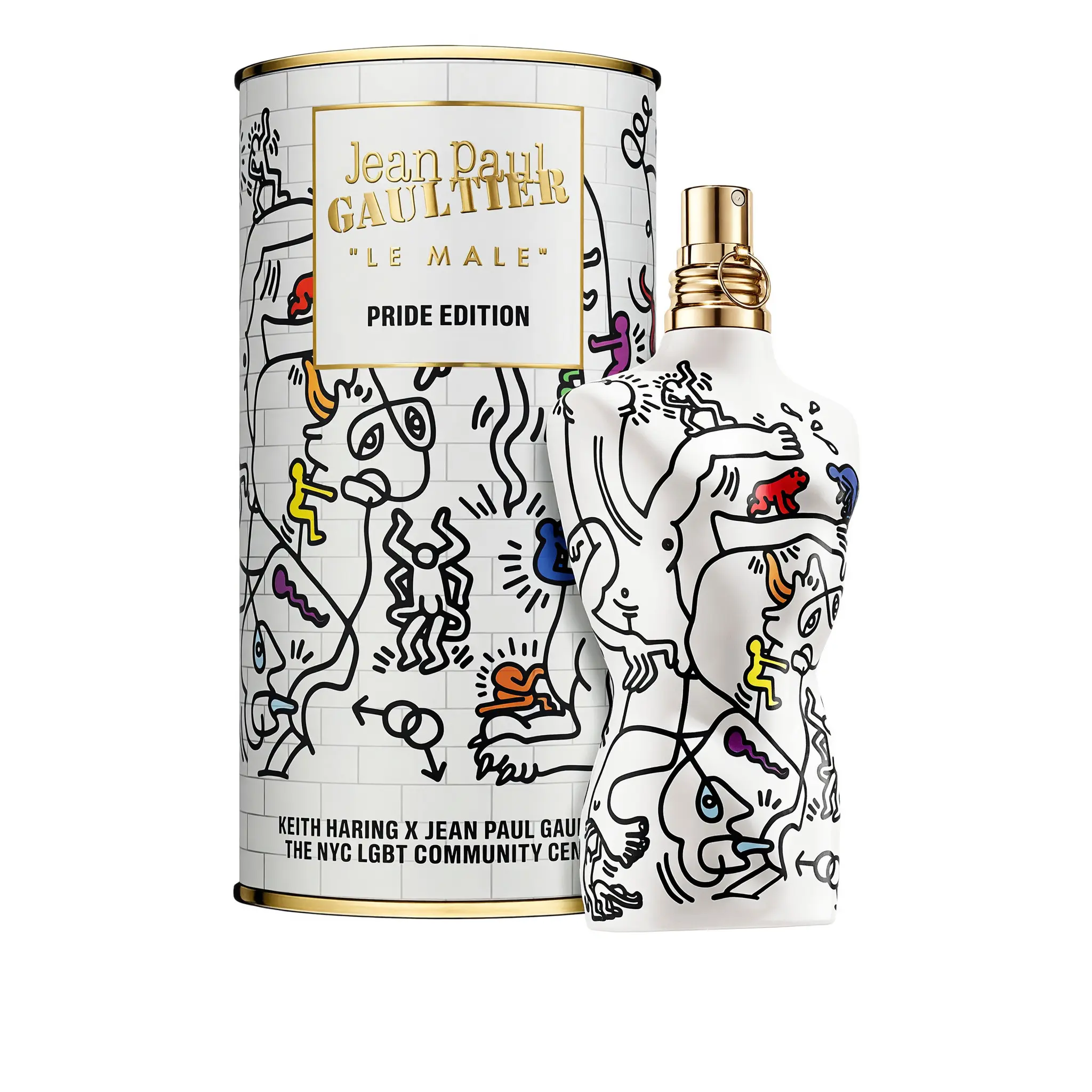 Jean Paul Gaultier Le Male 4.2 oz EDT Spray for Men - Pride Edition with Keith Haring Art, Male Wear Fragrance