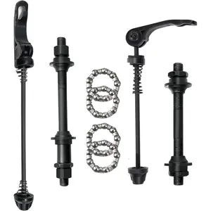 Bike Quick Releases Set, 1 Pair MTB Quick Release Bicycle Hub Road Mountain Bike Front & Rear Axle Hollow Shaft Set with 25mm Wheel Hub Steel Ball for Road Bike, Mountain Bike