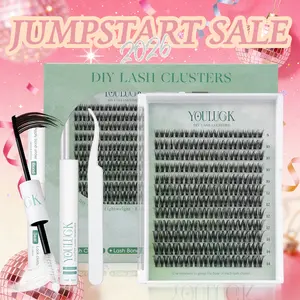 YOULUCK Short Lash Clusters Kit - Soft Fluffy Long-Lasting Lashes with Glue Remover & Tweezer for Beginners Easy At-Home Application Eyelash Set