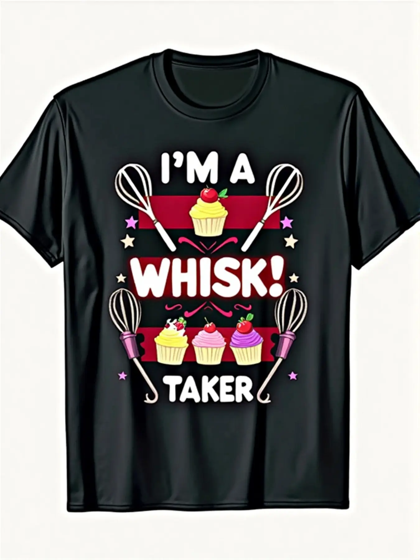 Funny _I'm a Whisk!_ Baker Pun T-Shirt - Retro Kit unisex soft cotton short sleeve t shirt, vintage graphic casual tee for men women teens, perfect birthday holiday gift for camping travel gym daily street casual wear