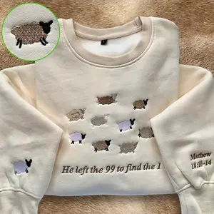 He left the 99 to Find The 1 Embroidered Sweatshirt, Embroidered Sheep Sweater, The Lord is My Shepherd Sweatshirt, Christian Sweater