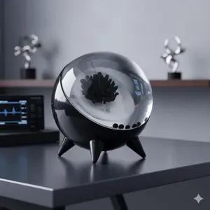 Ferrofluid Rhythm Lamp | Voice-Activated LED Desk Decor | Dynamic Light Show Sync with Music | Smart Home Gadget for Bedroom & Room Ambiance | Modern Tech Decor