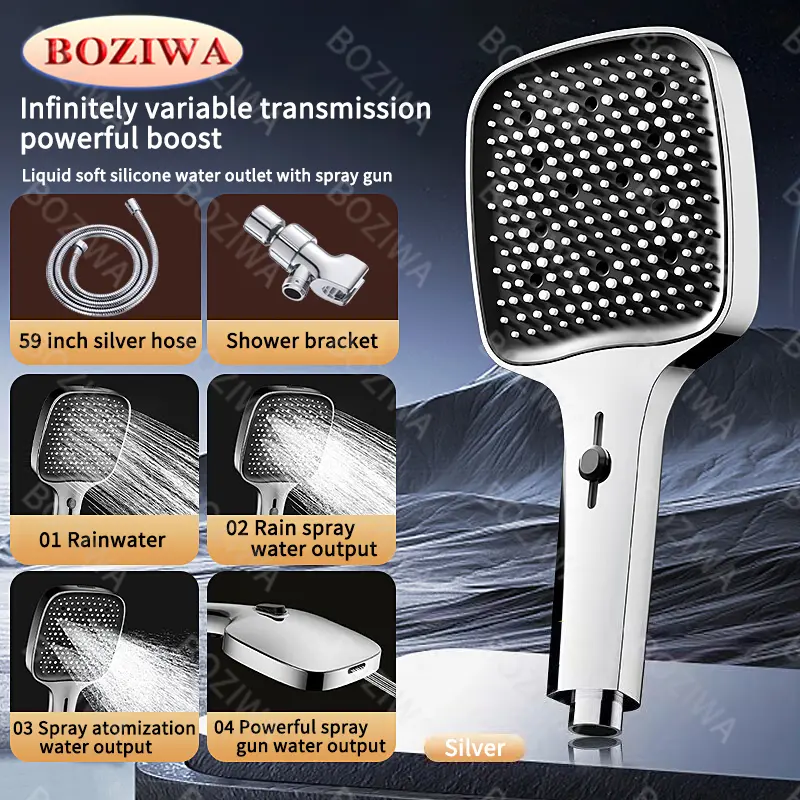 BOZIWA Modern Shower Head with Durable Construction Easy Installation Compatible with Most Systems for Efficient Water Distribution