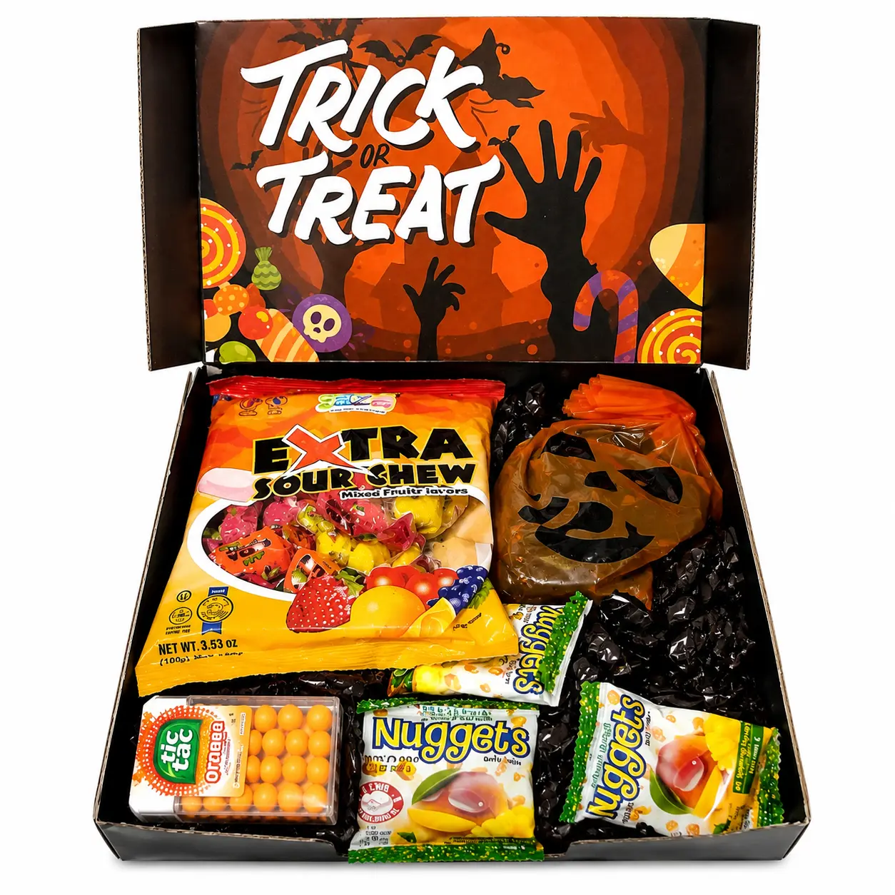 Bulk Candy Variety Pack Gift Box - Halloween Party Gift, Over 2 lb Individually Wrapped Candy, Nut-Free, Gluten-Free Trick-or-Treat Goodie for Kids