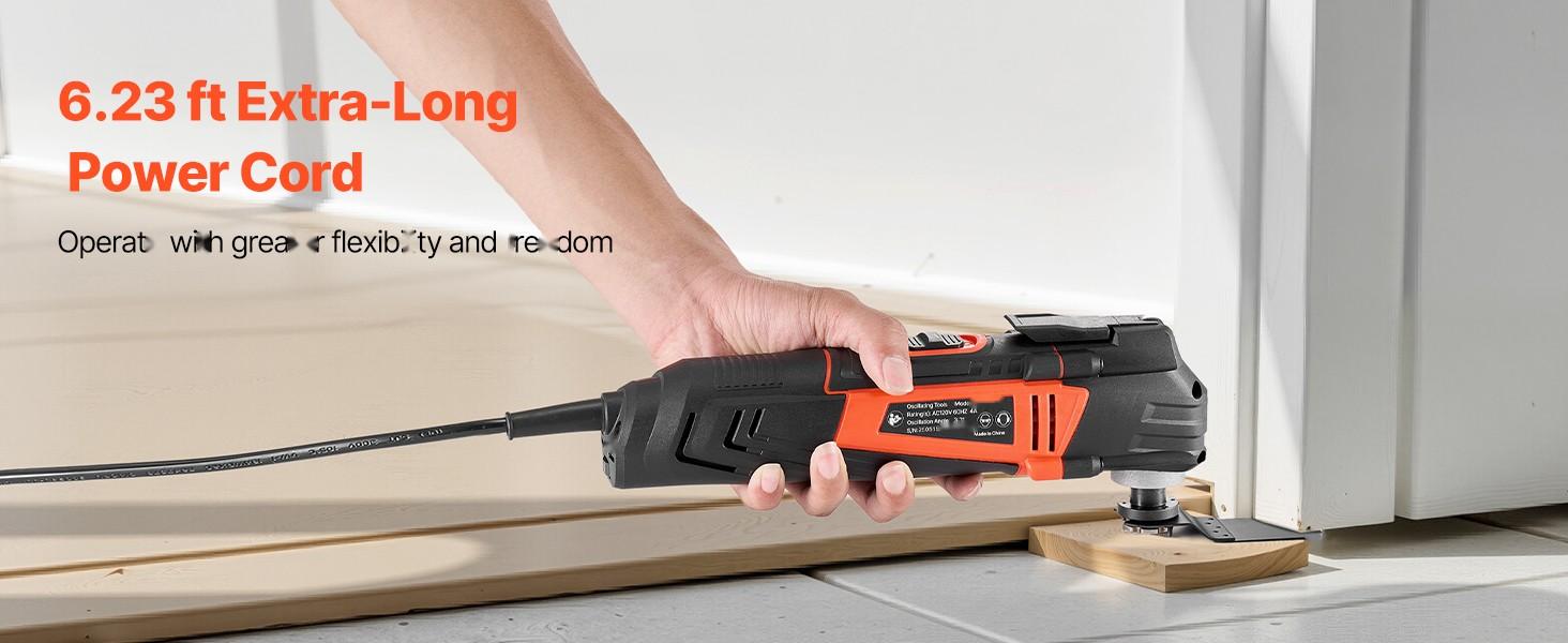 Multitool Oscillating Tool for Precision Cutting and Sanding, 4 Amp Corded Power, Variable Speed Control with 6 Settings, Quick Change Accessory System, Ergonomic Handle, Durable Construction for DIY Projects and Professional Use Multitool Oscillating Tool for Precision Cutting and Sanding, 4 Amp Corded Power, Variable Speed Control with 6 Settings, Quick Change Accessory System, Ergonomic Handle, Durable Construction for DIY Projects and Professional Use