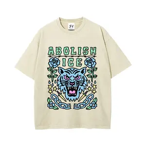 Unisex Abolish ICE Vintage Washed T-Shirt  – Satirical Political Graphic Vintage Tee