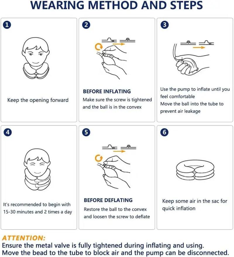 Cervical Neck Traction Device for Instant Neck Pain Relief - Inflatable & Adjustable Neck Stretcher Neck Support Brace, Neck Traction Pillow for Home Use Neck Decompression