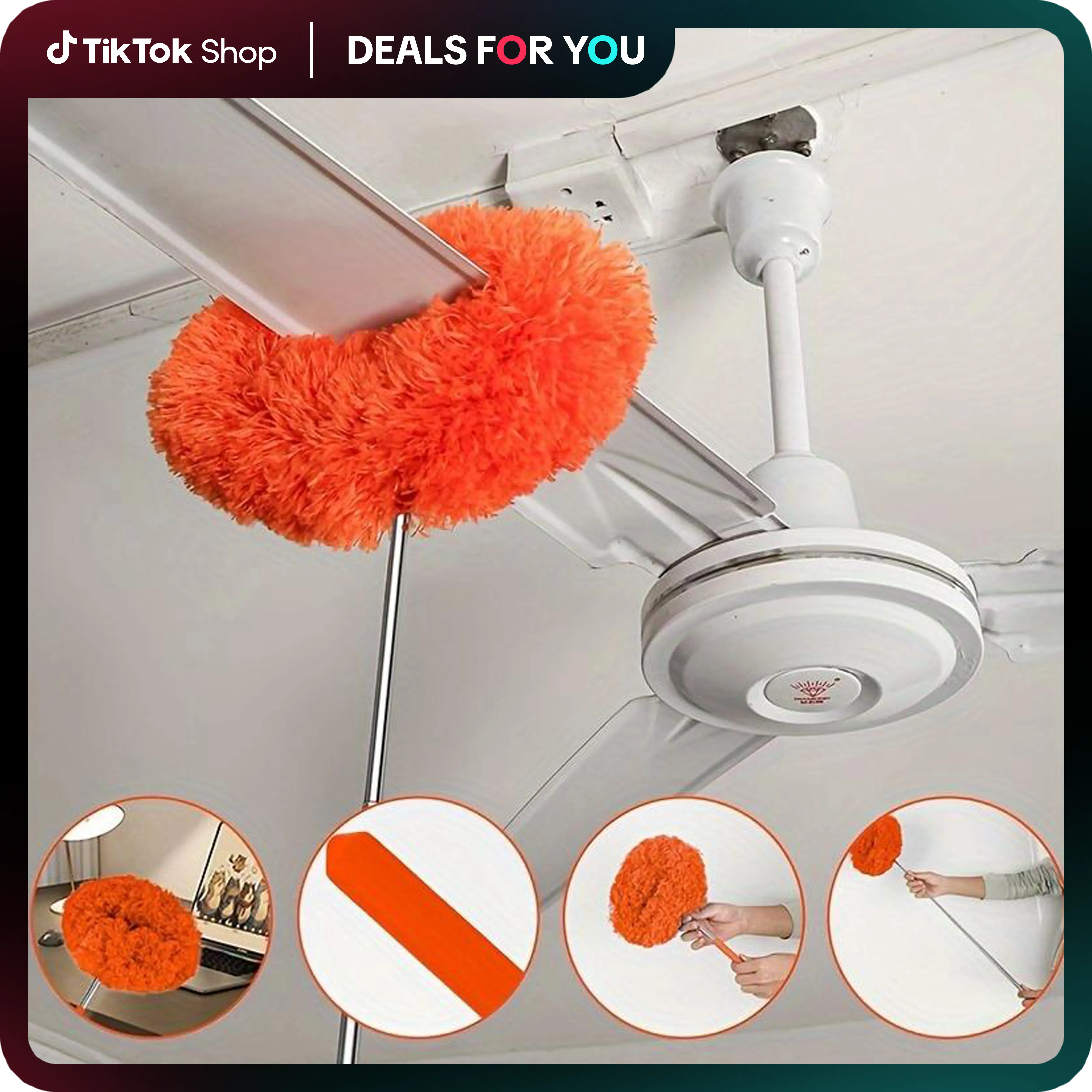 Ceiling Fan & Household Dust Buster: Washable Microfiber Duster, Ideal for Summer and Fall Cleaning – Decoration-worthy Housekeeping Essential with Ex