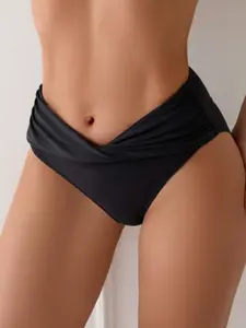 New Arrival Women's Solid Color Bikini Bottoms – Sexy High Cut Swim Briefs, Fashionable Low Rise Swimming Panties for Beach & Pool Womenswear Minimalist Bridal