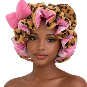 Leopard Pattern Elastic Satin Hair Bonnet, Brimless Night Cap for Curly Hair & All Hair Types, Ideal Valentine Gift & Trendy Headwear