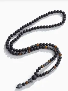 2024 New Style Vintage Volcanic Rock Beaded Necklace, Punk Style Jewelry for Party, Daily Decor, Trendy All-match & Exquisite Jewelry for Birthday Gift