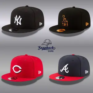 New Era MLB Classic Snapback Hat – New York Yankees LA Dodgers Flat Brim Fitted Baseball Cap, Streetwear Hip Hop Urban Fashion Hat for Men Women Trending TikTok Baseball Style