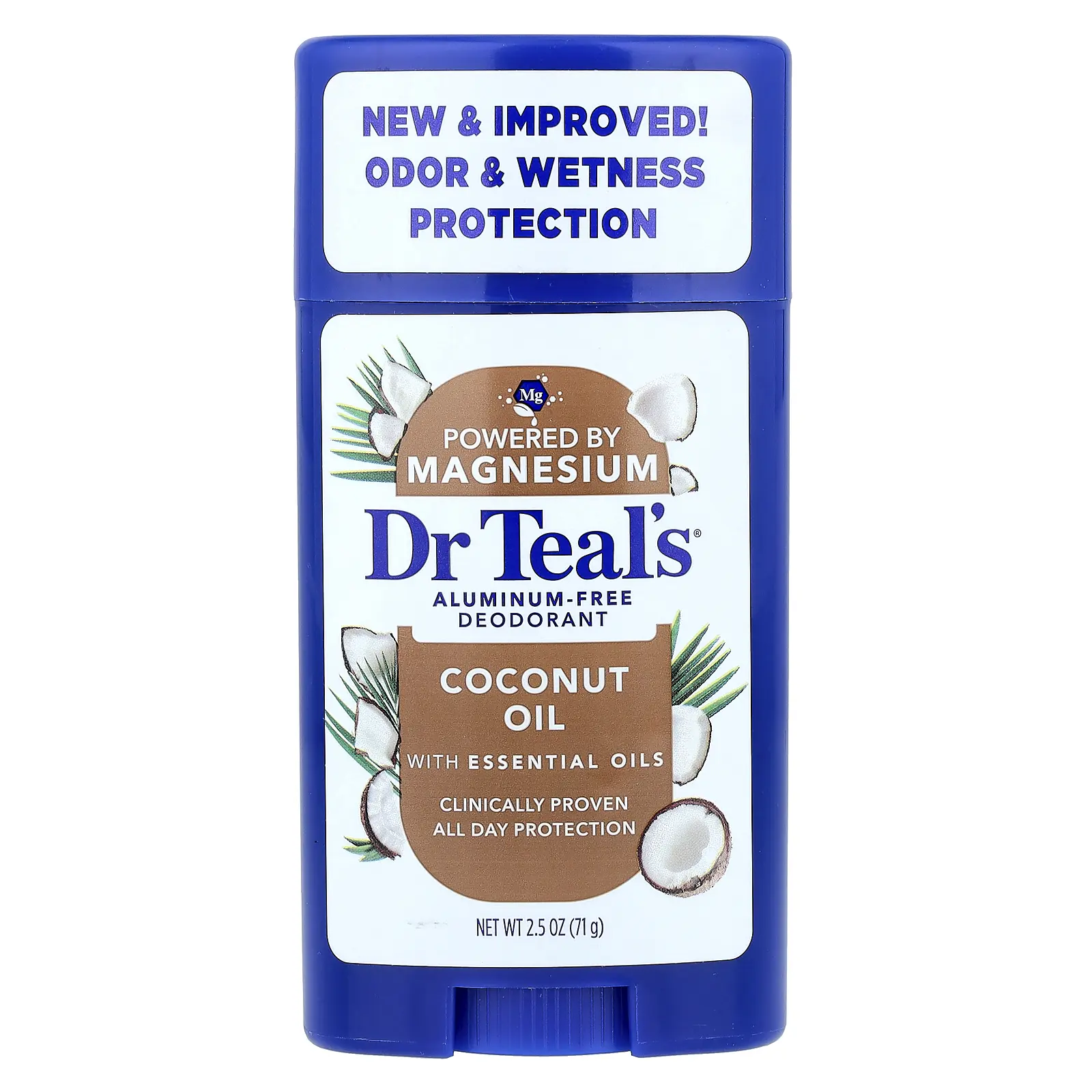 Dr. Teal's Aluminum-Free Deodorant, Coconut Oil, 2.5 oz (71 g)