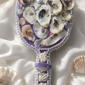Coastal Pearl Seashell Hand Mirror