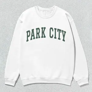 Park City Sweatshirt Collegiate Crewneck Sweater Unisex Sage Green