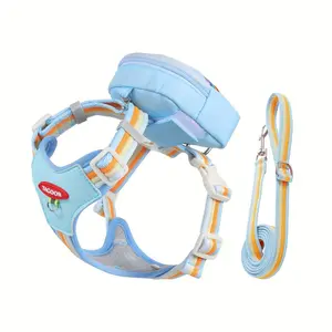 Dog Outing 3pcs Set, Dog Harness, Dog Bag, and Leash, Breathable Lightweight No-Restrictive Walking Vest with Safety Buckle, Suitable for Puppies and Kittens