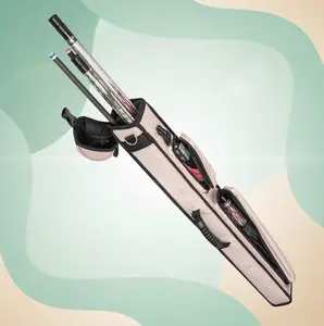 EVO Billiards 2x3 Hard Cue Case – Coffee | Holds 2 Butts & 3 Shafts, Velvet-Lined Interior, Zippered Accessory Pocket, Adjustable Strap, Durable Synthetic Leather