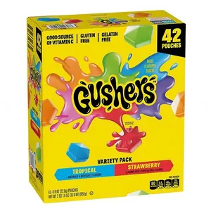 Gushers Strawberry & Tropical Variety Pack Snacks, 0.8 oz., 42 Pack