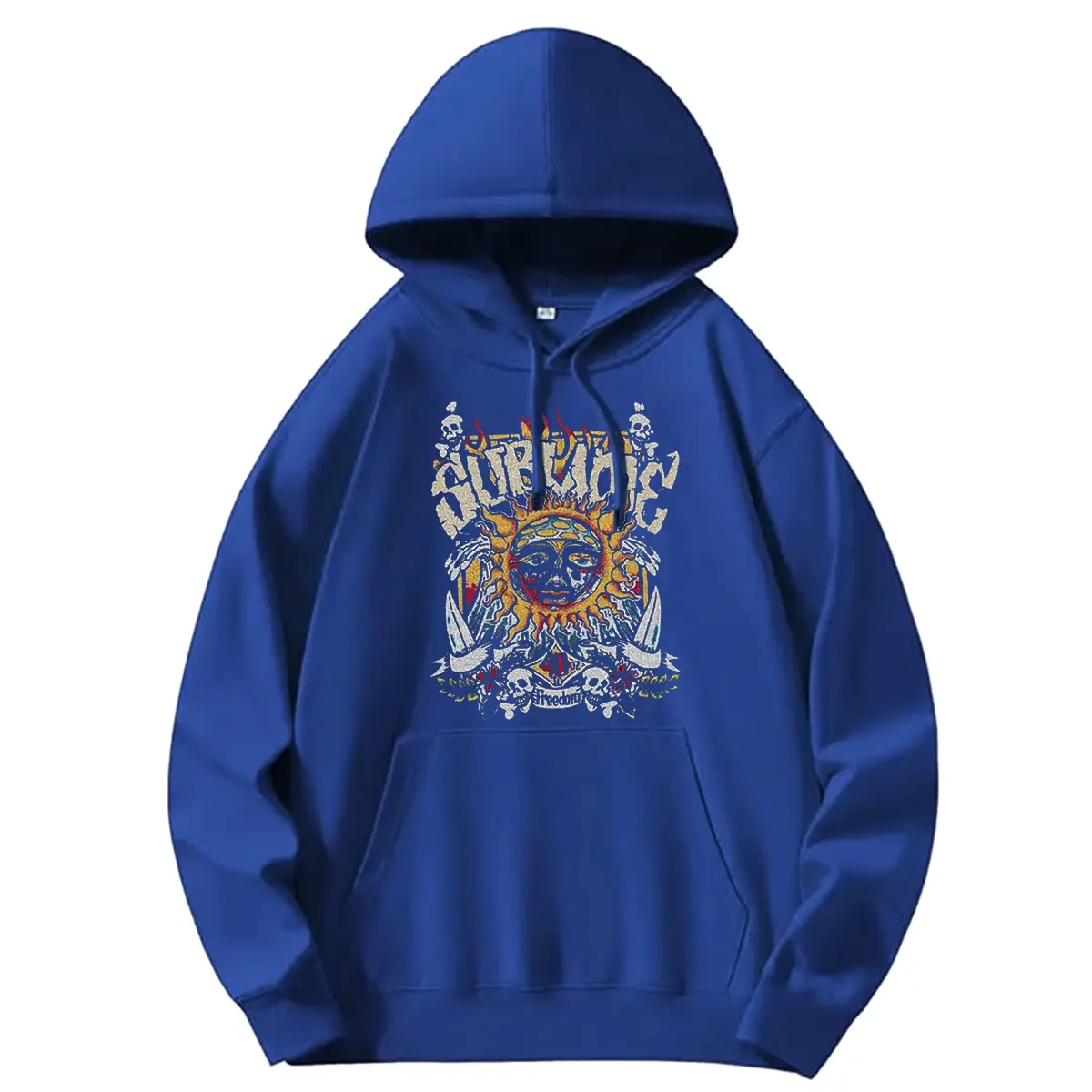 Holafish Trendy Queen Sun Pattern Oversized Hoodies Fleece Sweatshirts Fall Fashion 2025 Pullover Sweaters Winter Clothes