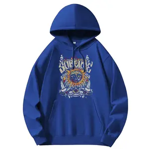 Holafish Trendy Queen Sun Pattern Oversized Hoodies Fleece Sweatshirts Fall Fashion 2025 Pullover Sweaters Winter Clothes