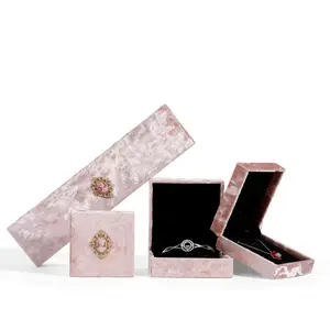 Luxury Pink Velvet Square Jewelry Box for Women - Elegant Ring, Bracelet Storage Case, Vintage Travel Gift Organizer, Jewelry For Women