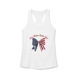One Nation Under God Patriotic Tank Top — Women's Racerback