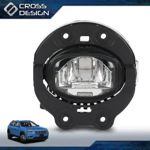 CROSSDESIGN Durable LED Side Fog Light with LED Backlights for 19-22 Jeep Cherokee, Easy Install, Left/Right Side, Part #68410368AB CH2592161, Car Lighting Upgrade, Side Foglight