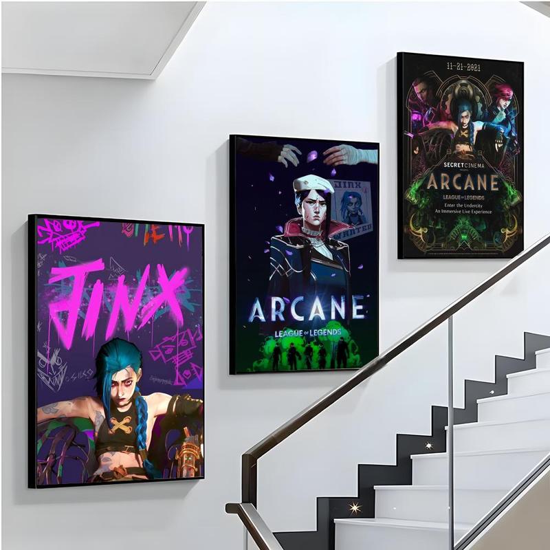 Game A-A-Arcane Main Art Movie Poster HD Waterproof Self-Adhesive Art Vibrant Wall Print for Living Room Bedroom Bar Parlor Home Decor Gift Fade-Resistant Easy-Apply Durable Dly Artwork
