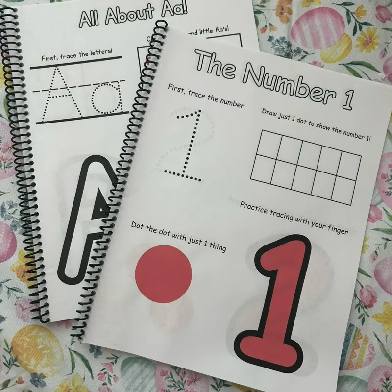 Trace, Write, Find or Color pages (Alphabet and Numbers) Preschool, Kindergarten