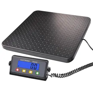 Industrial Shipping Scale 660lbs with Anti-Slip Aluminium Platform, 11.8" x 11.8" Black Portable Digital Postal Scale for Shipping Packages Luggages with Tare/Count/Auto-Off Functions