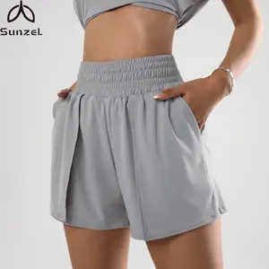 Sunzel Workout Shorts for Women High Waisted Yoga Shorts with Pockets, 2 in 1 Quick-Dry Athletic Shorts for Running Gym