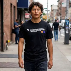 Jay-Z Subway Stop Yankee Stadium Summer Concert Sign Custom T-Shirt | Bronx NY July 2026 Concert Graphic Tee - The Blueprint C77