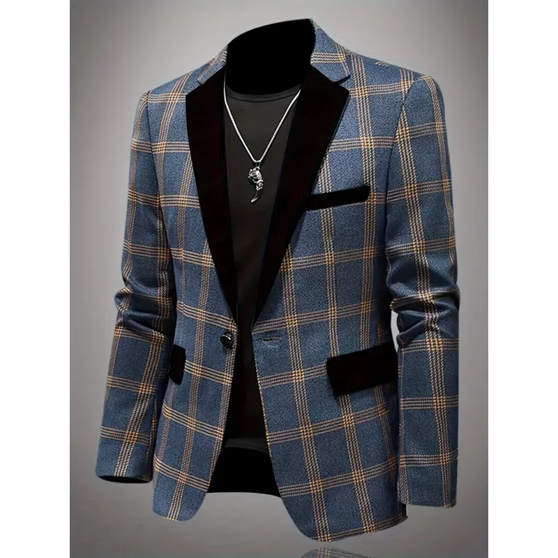 Men's Woolen Coat Thickened Woolen Zipper Suit Napoleon Jacket