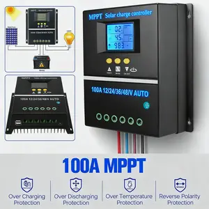 4000W 100A MPPT Solar Charge Controller 12V/24V/36V/48V Battery PV Regulator USB Modern Power