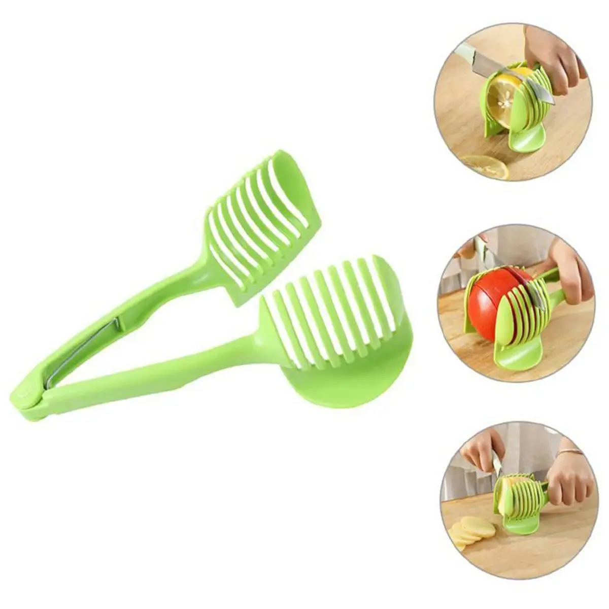Fruit slicer, multi-functional fruit slicer, potato cutter, tomato slicer, kitchen tools, tableware, fruit and vegetable cutter, time-saving and labor-saving | Easy slicing | Uniform slices, suitable for kitchen use (3-piece set)