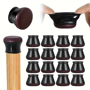 4pcs Chair Silicone Leg Floor Protector Chair Leg Caps Covers Chair Sliders Floor Protector Rubber Chair Leg Protectors For Hardwood Floors Felt Furniture Pads Black