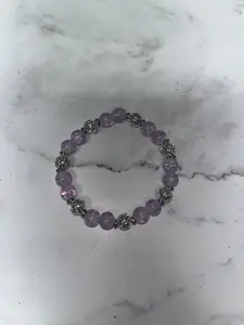 Purple and Silver Bracelet - Elegant Design with Colorful Beads - Casual Accessory for Any Occasion