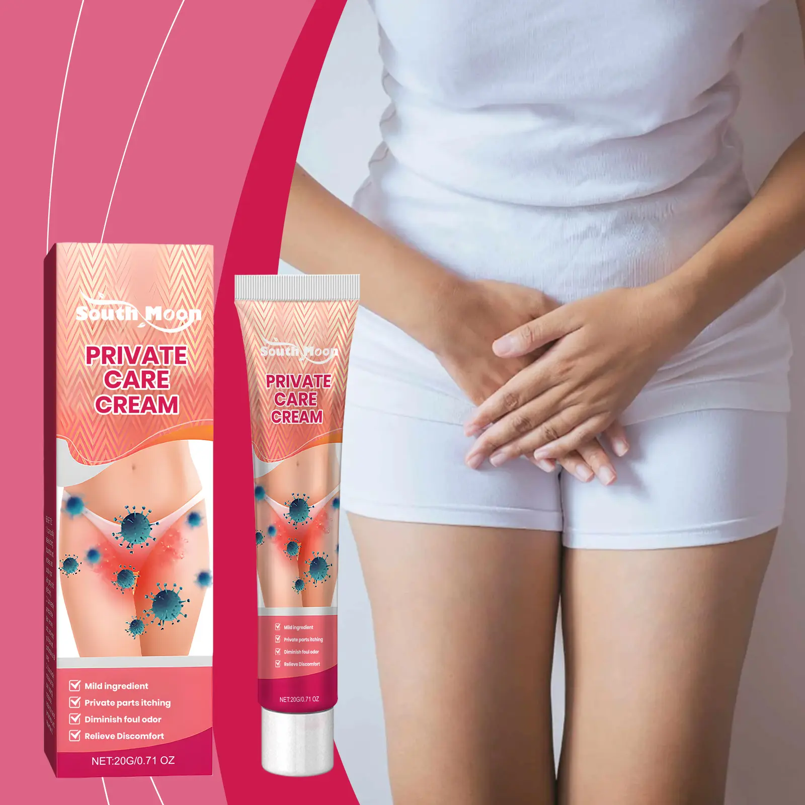 South Moon Women’s Body Care Cream - Moisturizing cream for intimate areas that relieves itching and discomfort; nourishing care.