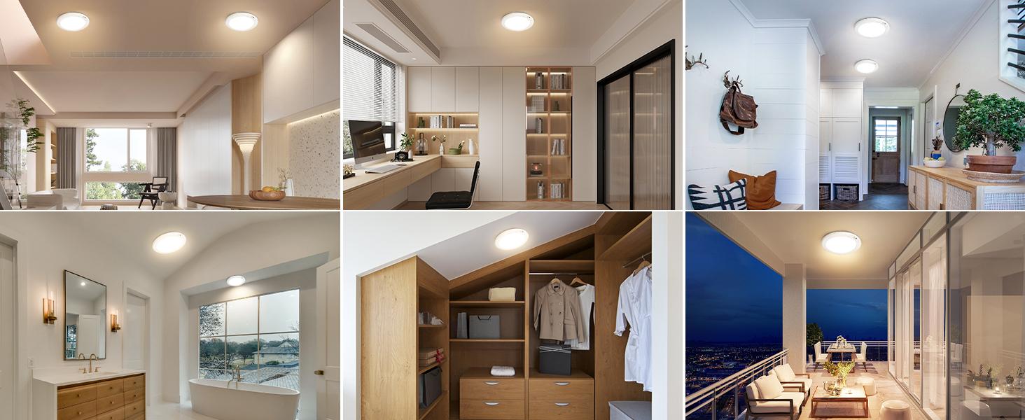 Smart Motion Sensor Ceiling Light, Rechargeable Motion Sensor Ceiling Light with Remote, Magnetic Wireless Ceiling Light Battery Powered for Closet, Shower, Stairs, Shed, Hallway, Porch, Patio, Garage, Easy to Install