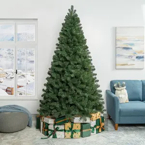 Sweetgo 7.5ft Artificial Christmas Tree – Full Body Unlit, Realistic Dense Lifelike PVC Pine Branches, 1,346 Tips, Hinged & Sturdy for Ornaments, Holiday Décor w/Stable Base