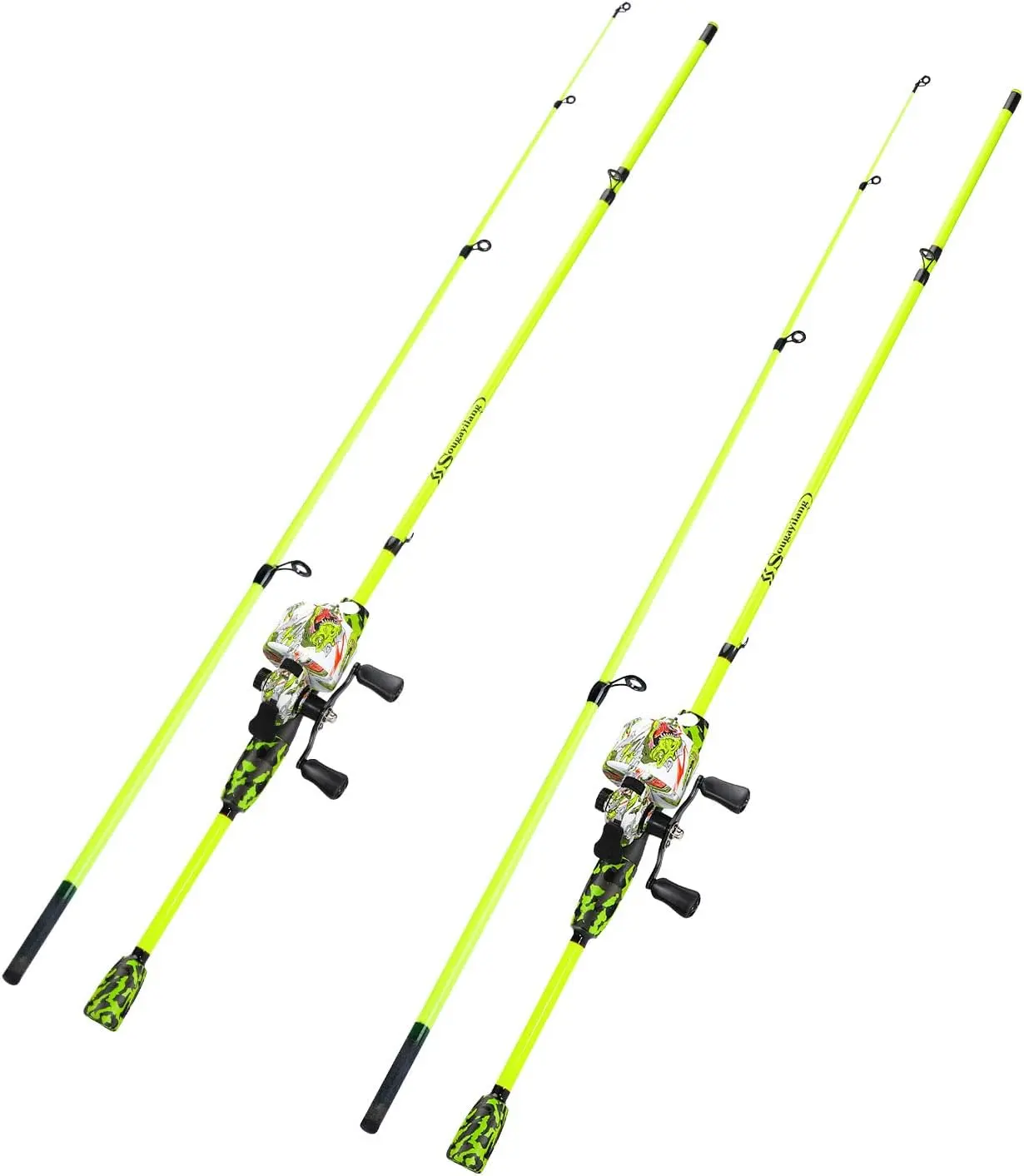 Sougayilang Slow Cast Casting Fishing Rod Reel Combo (2 Packs) - 6ft High Carbon Ultralight Pole, 3.9:1 Gear Ratio Baitcaster Reel, Complete Freshwater Kit for Trout Bass Stream Fishing