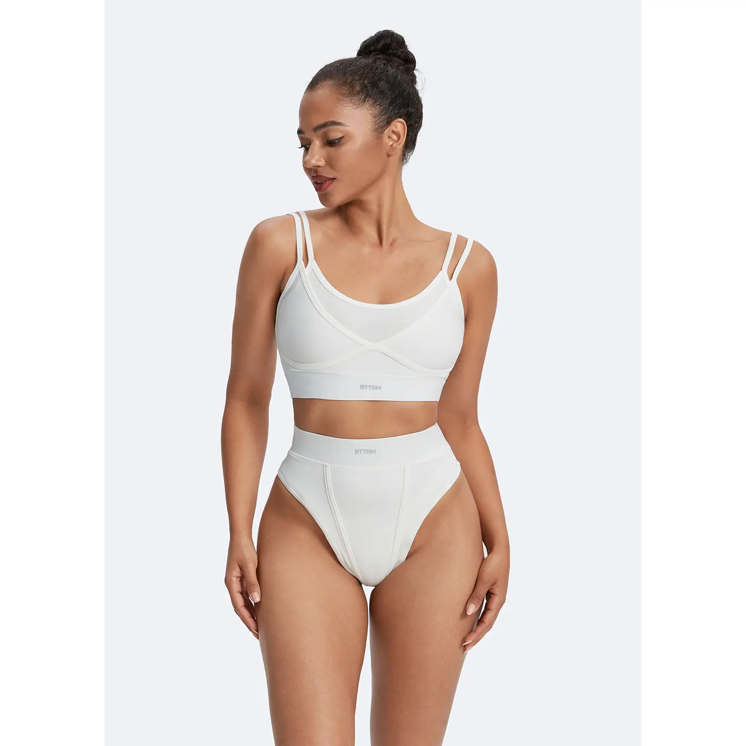 Women's Double-Strap Cotton Bralette, a Breathable Pullover Design for a Comfortable Elastic Fit, Soft, Fabric, Lightweight, Style
