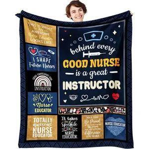 Flannel Blanket |Nursing Instructor Flannel Throw Blanket, Ideal Nursing Preceptor Gifts From Student, Perfect Christmas & Xmas Nursing Teacher Nurse Educator Gifts| Home & Gift