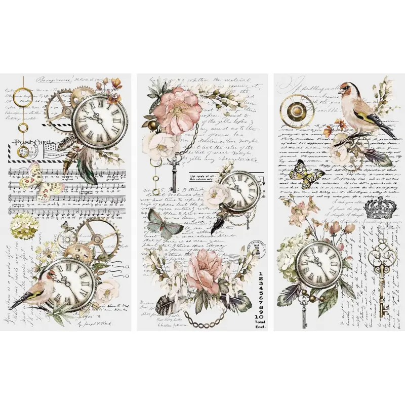 Rub-On Transfer Paper for Crafts and Furniture | 3 Designer Sheets 6" x 12" | Home Decor Transfer Paper | Furniture and Craft Stickers | Printed Transfer Paper (Paris Memories)