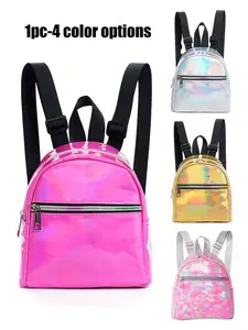 Rainbow Color PU Mini Backpack, School Bag, Back-To-School Backpack, Student Backpack, Large Capacity, Lightweight, Portable, Cute