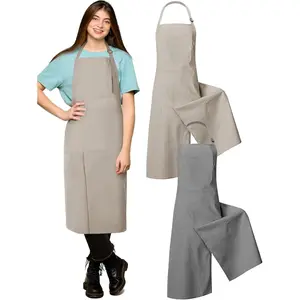 2 Pcs Pottery Split Leg Ceramics Apron with 3 Pockets Pottery Supplies for Adults Lovers(Khaki, Gray)