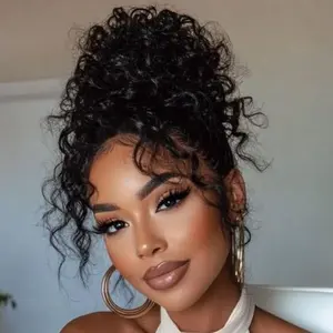 Cynosure 220% Density Water Wave 360 Lace Front Wig Human Hair Pre Plucked Pre Bleached Hidden Strap 360 HD Lace Frontal Wig Affordable Human Hair Wigs For Women