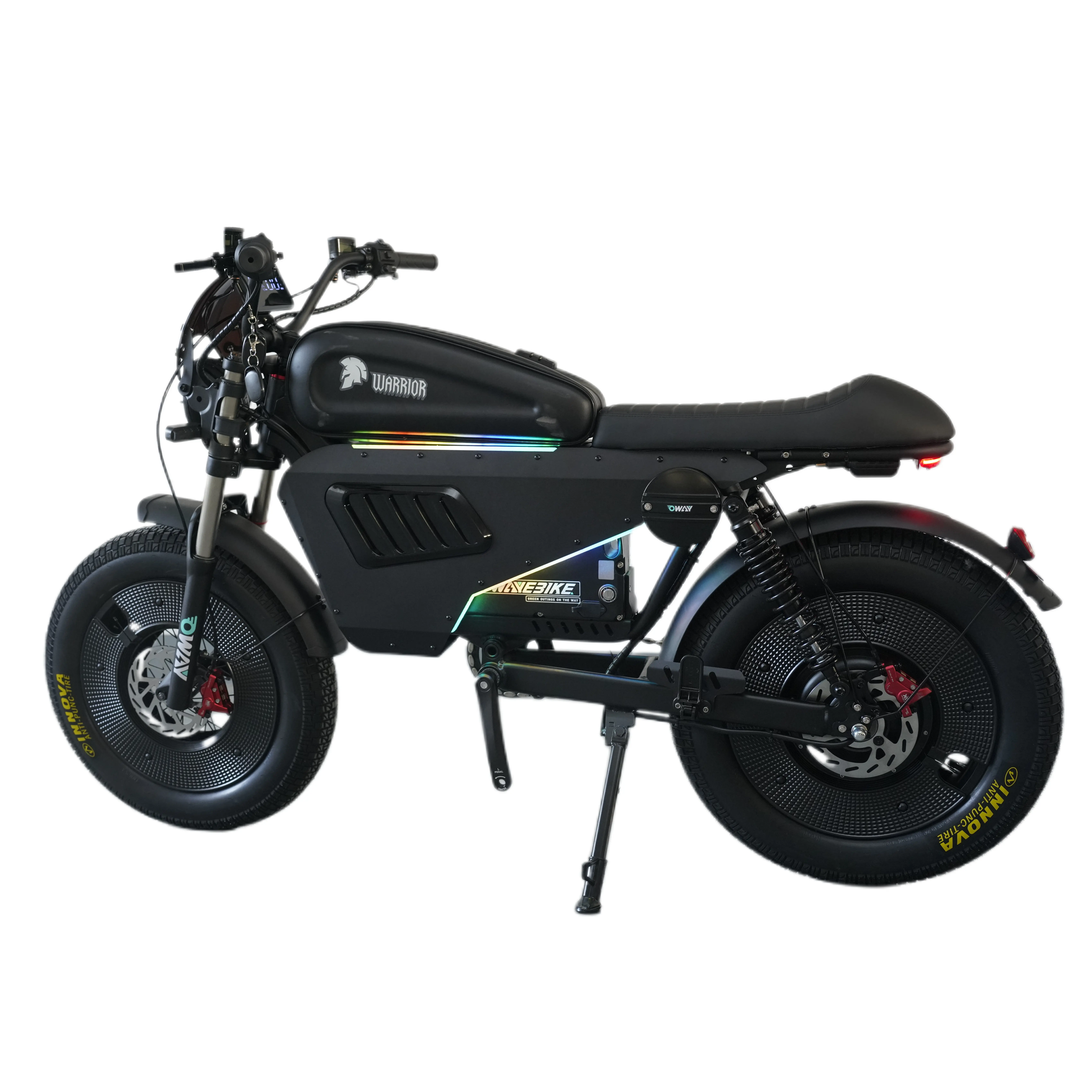 80 mph electric bicycle Fat Tire Bike For Adults With 28 Top Speed, 48V Power, And Mile Range, 7 Speed Gear, Front And Rear Suspension, Adjustable Seat For the 750W rear hub motor delivers consistent OWAY Electric Bike for Adults